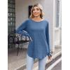Zeagoo Womens Tunic Tops to Wear with Leggings Long Sleeve Crew Neck Thumb Hole Shirts Loose Tshirts Fall Clothes(Navy Blue)