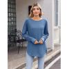 Zeagoo Womens Tunic Tops to Wear with Leggings Long Sleeve Crew Neck Thumb Hole Shirts Loose Tshirts Fall Clothes(Navy Blue)