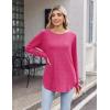 Zeagoo Womens Tunic Tops to Wear with Leggings Long Sleeve Crew Neck Thumb Hole Shirts Loose Tshirts Fall Clothes(Rose Red)