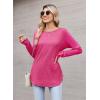 Zeagoo Womens Tunic Tops to Wear with Leggings Long Sleeve Crew Neck Thumb Hole Shirts Loose Tshirts Fall Clothes(Rose Red)