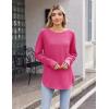 Zeagoo Womens Tunic Tops to Wear with Leggings Long Sleeve Crew Neck Thumb Hole Shirts Loose Tshirts Fall Clothes(Rose Red)