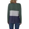 Zeagoo Women’s Waffle Shirts V Neck Long Sleeve Tops Color Block T-Shirts Casual Pullover Tunics 2025 Fashion Basic Tees(Army Green/Gray/Navy Blue)