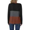 Zeagoo Women’s Waffle Shirts V Neck Long Sleeve Tops Color Block T-Shirts Casual Pullover Tunics 2025 Fashion Basic Tees(Black/Charcoal/Caramel)