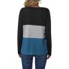 Zeagoo Women’s Waffle Shirts V Neck Long Sleeve Tops Color Block T-Shirts Casual Pullover Tunics 2025 Fashion Basic Tees(Black/Gray/Deep Blue)