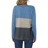 Zeagoo Women’s Waffle Shirts V Neck Long Sleeve Tops Color Block T-Shirts Casual Pullover Tunics 2025 Fashion Basic Tees(Blue/Beige/Charcoal)