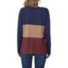 Zeagoo Women’s Waffle Shirts V Neck Long Sleeve Tops Color Block T-Shirts Casual Pullover Tunics 2025 Fashion Basic Tees(Navy Blue/Brown/Red)