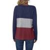 Zeagoo Women’s Waffle Shirts V Neck Long Sleeve Tops Color Block T-Shirts Casual Pullover Tunics 2025 Fashion Basic Tees(Navy Blue/Gray/Burgundy)