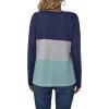 Zeagoo Women’s Waffle Shirts V Neck Long Sleeve Tops Color Block T-Shirts Casual Pullover Tunics 2025 Fashion Basic Tees(Navy Blue/Gray/Green)
