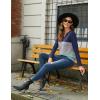 Zeagoo Women’s Waffle Shirts V Neck Long Sleeve Tops Color Block T-Shirts Casual Pullover Tunics 2025 Fashion Basic Tees(Navy Blue/Gray/Green)