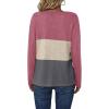 Zeagoo Women’s Waffle Shirts V Neck Long Sleeve Tops Color Block T-Shirts Casual Pullover Tunics 2025 Fashion Basic Tees(Pink Purple/Beige/Dark Gray)