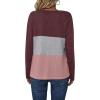 Zeagoo Women’s Waffle Shirts V Neck Long Sleeve Tops Color Block T-Shirts Casual Pullover Tunics 2025 Fashion Basic Tees(Red/Gray/Pink)