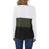 Zeagoo Women’s Waffle Shirts V Neck Long Sleeve Tops Color Block T-Shirts Casual Pullover Tunics 2025 Fashion Basic Tees(White/Army Green/Black)