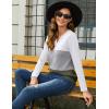 Zeagoo Women’s Waffle Shirts V Neck Long Sleeve Tops Color Block T-Shirts Casual Pullover Tunics 2025 Fashion Basic Tees(White/Gray/Army Green)