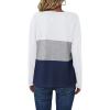 Zeagoo Women’s Waffle Shirts V Neck Long Sleeve Tops Color Block T-Shirts Casual Pullover Tunics 2025 Fashion Basic Tees(White/Gray/Navy Blue)
