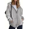 ZEAGOO Hoodies Women Zip Up Hoodie Oversized Sweatshirt Fleece Jackets Spring Fall Winter Coats 2026 Fashion(A-light Grey)