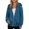 ZEAGOO Hoodies Women Zip Up Hoodie Oversized Sweatshirt Fleece Jackets Spring Fall Winter Coats 2026 Fashion(Blue-green)