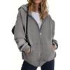 ZEAGOO Hoodies Women Zip Up Hoodie Oversized Sweatshirt Fleece Jackets Spring Fall Winter Coats 2026 Fashion(Dark Grey)