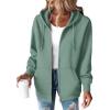 ZEAGOO Hoodies Women Zip Up Hoodie Oversized Sweatshirt Fleece Jackets Spring Fall Winter Coats 2026 Fashion(Green)