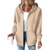 ZEAGOO Hoodies Women Zip Up Hoodie Oversized Sweatshirt Fleece Jackets Spring Fall Winter Coats 2026 Fashion(Khaki)