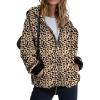 ZEAGOO Hoodies Women Zip Up Hoodie Oversized Sweatshirt Fleece Jackets Spring Fall Winter Coats 2026 Fashion(Leopard Print)