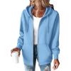 ZEAGOO Hoodies Women Zip Up Hoodie Oversized Sweatshirt Fleece Jackets Spring Fall Winter Coats 2026 Fashion(Light Blue)