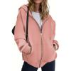 ZEAGOO Hoodies Women Zip Up Hoodie Oversized Sweatshirt Fleece Jackets Spring Fall Winter Coats 2026 Fashion(Pink)