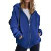 ZEAGOO Hoodies Women Zip Up Hoodie Oversized Sweatshirt Fleece Jackets Spring Fall Winter Coats 2026 Fashion(Royal Blue)