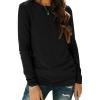 Zeagoo 3 Pack Long Sleeve Shirts for Women Casual Soft Crewneck Basic Tee Tops Fall Outfit Clothes(A Black(1 Piece))