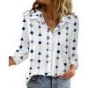 Zeagoo Blouse for Women Dressy Long Sleeve Button Down Shirts Business Casual Outfit Lightweight Solid/Printed Tops(Geometric White 599)