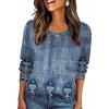 Zeagoo Fall Tops for Women Long Sleeve Shirts Casual Cotton Blouses 2025 Dressy Pleated Tunics(Chic Print 02)