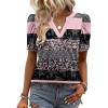 Zeagoo Women Blouses Puff Short Sleeve Tops V Neck Dressy Casual Spring Shirts Boho Floral Cute Clothes 2026(Tz245-stripe)