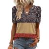 Zeagoo Women Blouses Puff Short Sleeve Tops V Neck Dressy Casual Spring Shirts Boho Floral Cute Clothes 2026(Xh553-flowers)