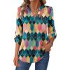 Zeagoo Womens Roll Up Long Sleeve Tops V Neck Shirts Dressy Casual Work Blouses S-2XL(Jh517)
