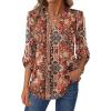 Zeagoo Womens Roll Up Long Sleeve Tops V Neck Shirts Dressy Casual Work Blouses S-2XL(Mz896)