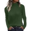 Zeagoo Womens Sweaters Turtleneck Cable Knit Long Sleeve Pullover Cute Fitted Trendy Basic Fall Winter Tops(Army Green)