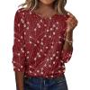 Zeagoo Womens Tops 2025 Long Sleeve Shirts for Fall Round Neck Blouses Floral Tunic Tops with Buttons Decor(Floral-140)