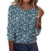Zeagoo Womens Tops 2025 Long Sleeve Shirts for Fall Round Neck Blouses Floral Tunic Tops with Buttons Decor(Floral-369)
