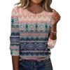 Zeagoo Womens Tops 2025 Long Sleeve Shirts for Fall Round Neck Blouses Floral Tunic Tops with Buttons Decor(Floral-814)