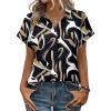 Zeagoo Womens Tops Short Sleeve Shirts Button Down Casual Blouses V Neck Outfits Summer Spring Clothes 2026(Multicolor312)