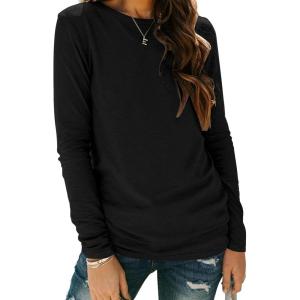Zeagoo 3 Pack Long Sleeve Shirts for Women Casual Soft Crewneck Basic Tee Tops Fall Outfit Clothes(A Black(1 Piece))