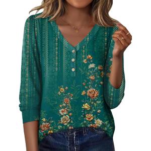 Zeagoo Women’s Long Sleeve Shirts V Neck Dressy Casual Tops Trendy Button Down Blouse Fall Fashion Work Clothes(Mz871)