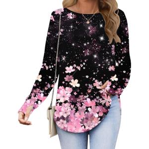 Zeagoo Womens Tunic Tops to Wear with Leggings Long Sleeve Crew Neck Thumb Hole Shirts Loose Tshirts Fall Clothes(Sf31)