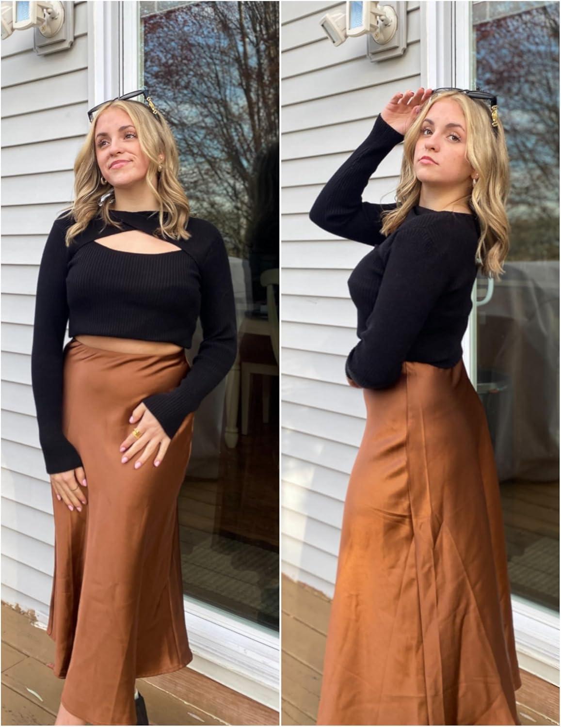 imageZeagoo Sweaters for Women 2026 Knit Trendy Long Sleeve Lightweight Slim Fit Pullover Cutout Tops SXXLBlack