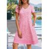 ZEAGOO Womens Summer A-Line Dress with Pockets Mini Short Sleeve Dresses Flowy Beach Swing Dress 2026 Vacation Travel(A01-mz744)