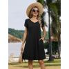ZEAGOO Womens Summer A-Line Dress with Pockets Mini Short Sleeve Dresses Flowy Beach Swing Dress 2026 Vacation Travel(Black)