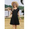 ZEAGOO Womens Summer A-Line Dress with Pockets Mini Short Sleeve Dresses Flowy Beach Swing Dress 2026 Vacation Travel(Black)