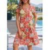 ZEAGOO Womens Summer A-Line Dress with Pockets Mini Short Sleeve Dresses Flowy Beach Swing Dress 2026 Vacation Travel(Mz756)