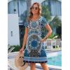 ZEAGOO Womens Summer A-Line Dress with Pockets Mini Short Sleeve Dresses Flowy Beach Swing Dress 2026 Vacation Travel(Mz759)