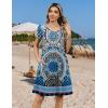 ZEAGOO Womens Summer A-Line Dress with Pockets Mini Short Sleeve Dresses Flowy Beach Swing Dress 2026 Vacation Travel(Mz759)