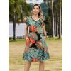 ZEAGOO Womens Summer A-Line Dress with Pockets Mini Short Sleeve Dresses Flowy Beach Swing Dress 2026 Vacation Travel(Pa116)